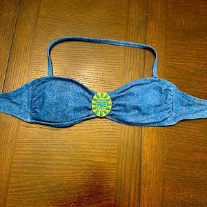 “Denim” Bandeau swim bikini top